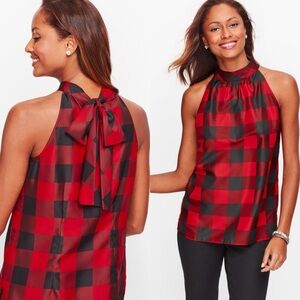 Talbots Buffalo Check Halter Blouse